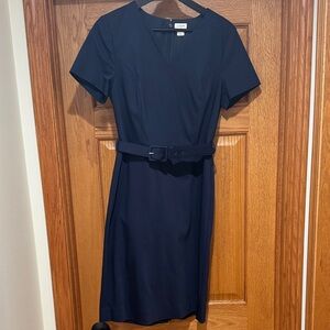 J. Crew Navy Midi Dress with Belt